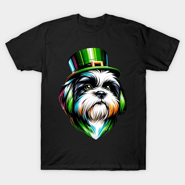 Shih Tzu in Leprechaun Hat Celebrates St. Patrick's T-Shirt by ArtRUs